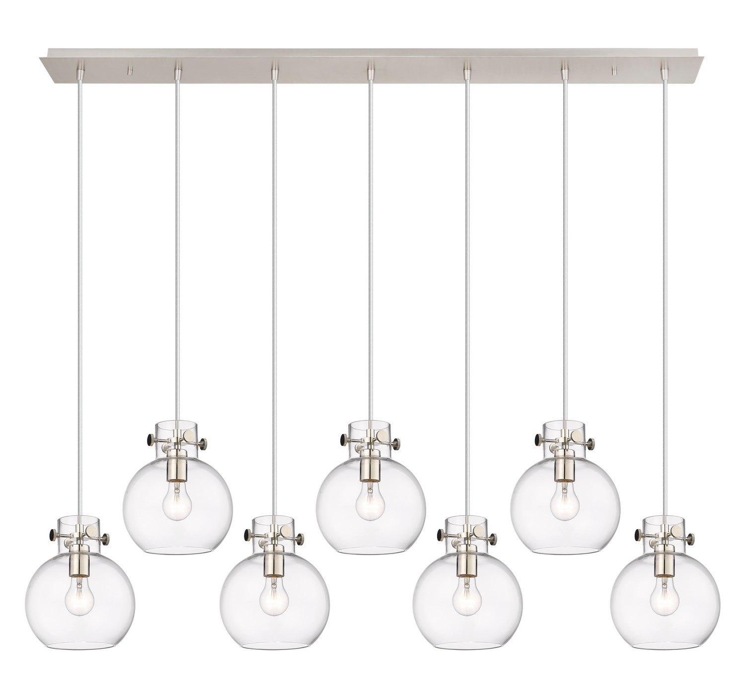 Innovations - 127-410-1PS-PN-G410-8CL - Seven Light Linear Pendant - Newton - Polished Nickel