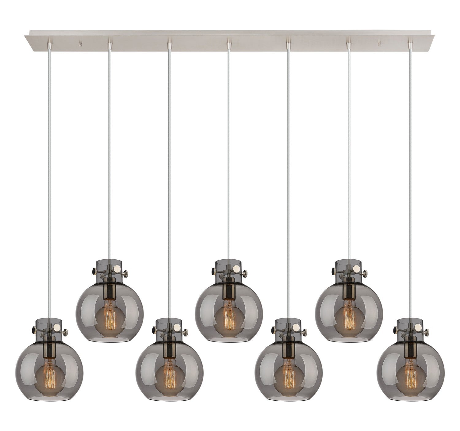 Innovations - 127-410-1PS-PN-G410-8SM - Seven Light Linear Pendant - Newton - Polished Nickel