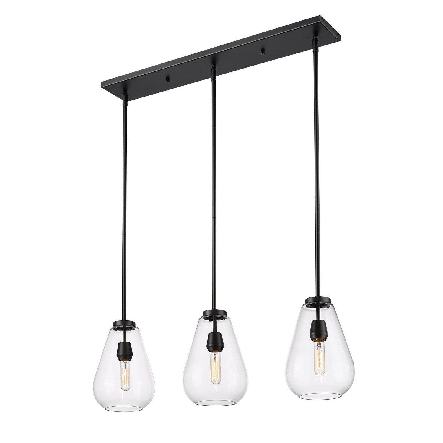 Z-Lite - 488P8-3L-MB - Three Light Linear Chandelier - Ayra - Matte Black
