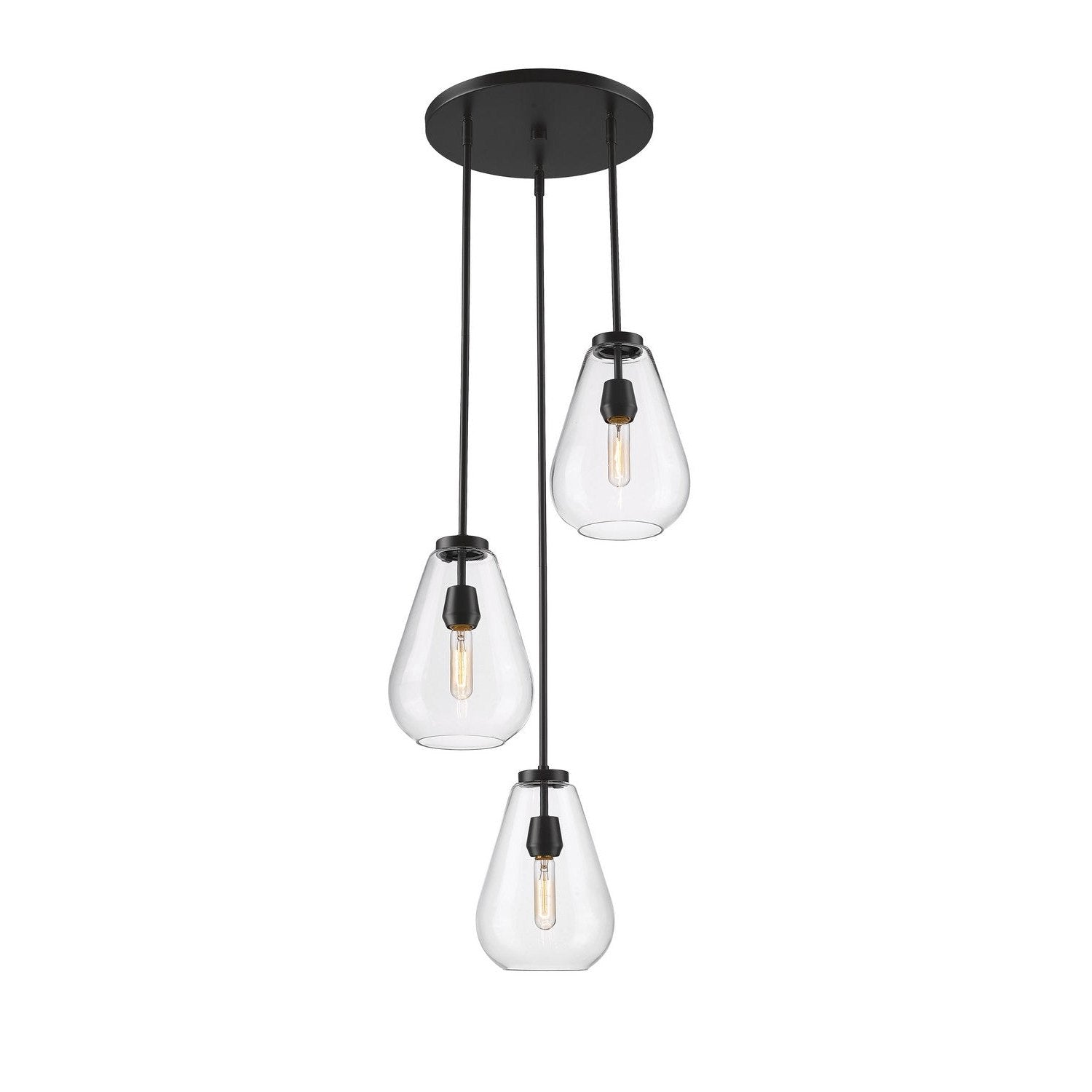 Z-Lite - 488P8-3R-MB - Three Light Chandelier - Ayra - Matte Black