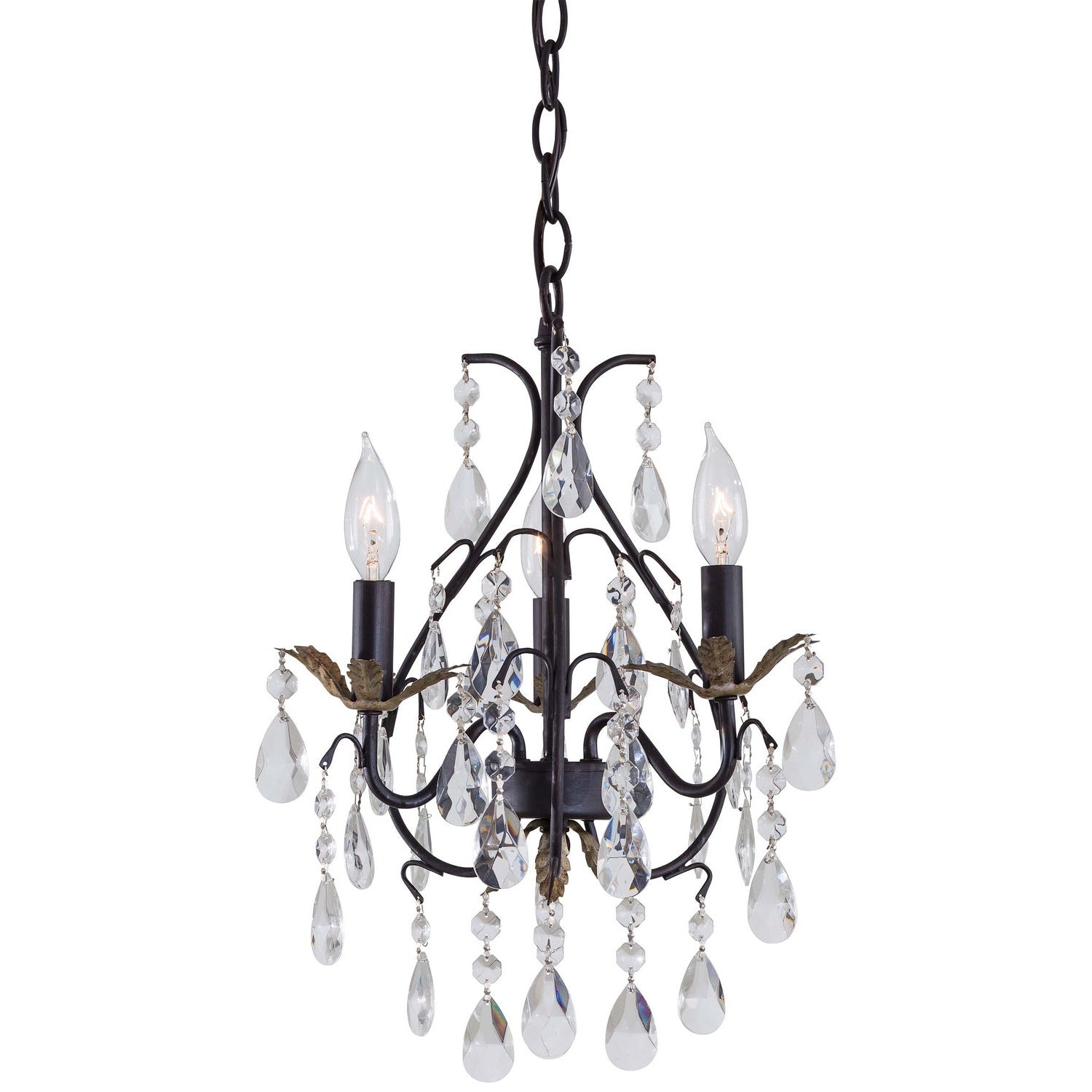 Minka-Lavery - 3122-301 - Three Light Mini Chandelier - Castlewood Walnutt W/ Silver Highlights