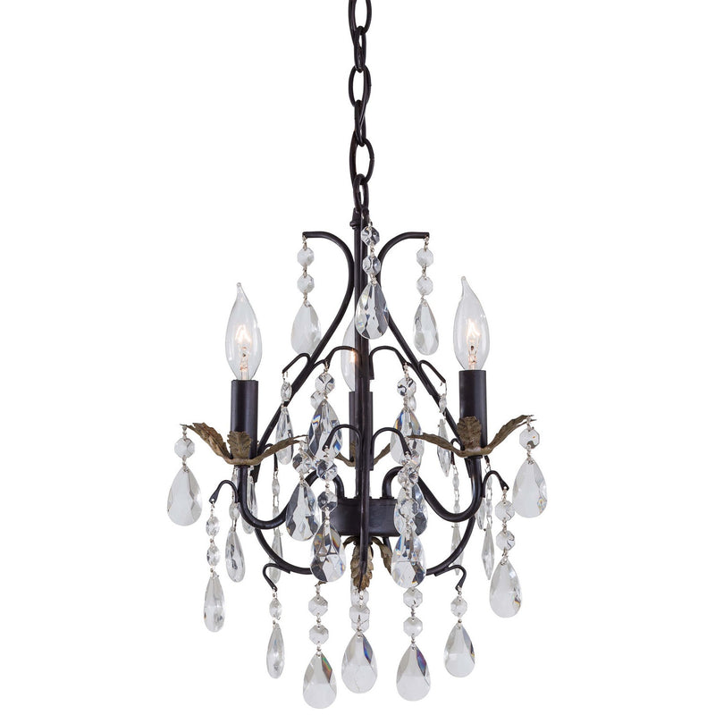 Minka-Lavery - 3122-301 - Three Light Mini Chandelier - Castlewood Walnutt W/ Silver Highlights