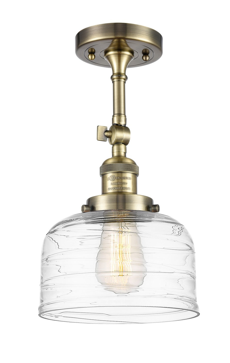 Innovations - 201F-AB-G713 - One Light Semi-Flush Mount - Franklin Restoration - Antique Brass