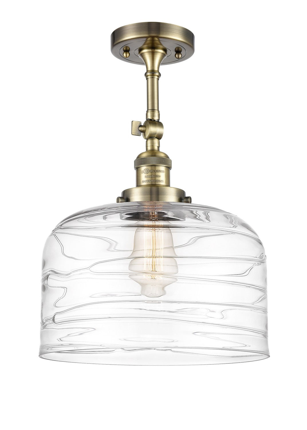 Innovations - 201F-AB-G713-L - One Light Semi-Flush Mount - Franklin Restoration - Antique Brass