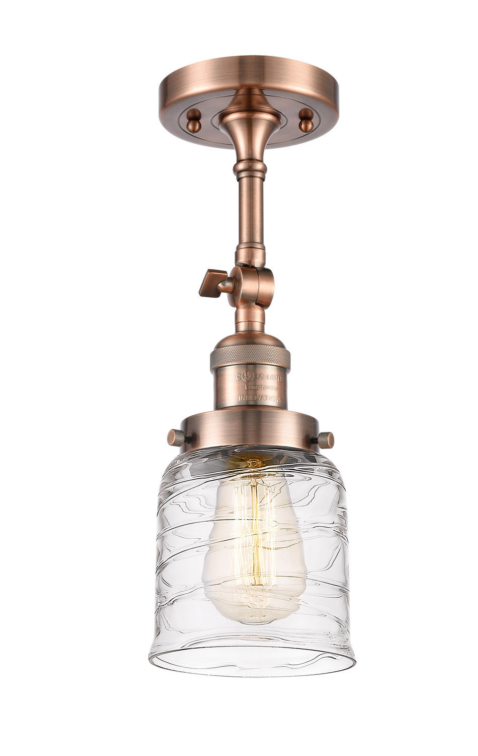 Innovations - 201F-AC-G513 - One Light Semi-Flush Mount - Franklin Restoration - Antique Copper