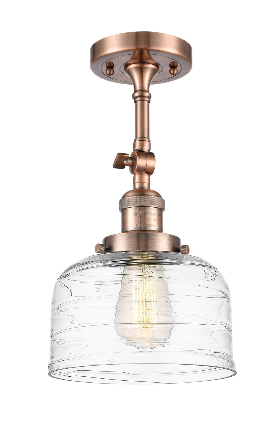 Innovations - 201F-AC-G713 - One Light Semi-Flush Mount - Franklin Restoration - Antique Copper