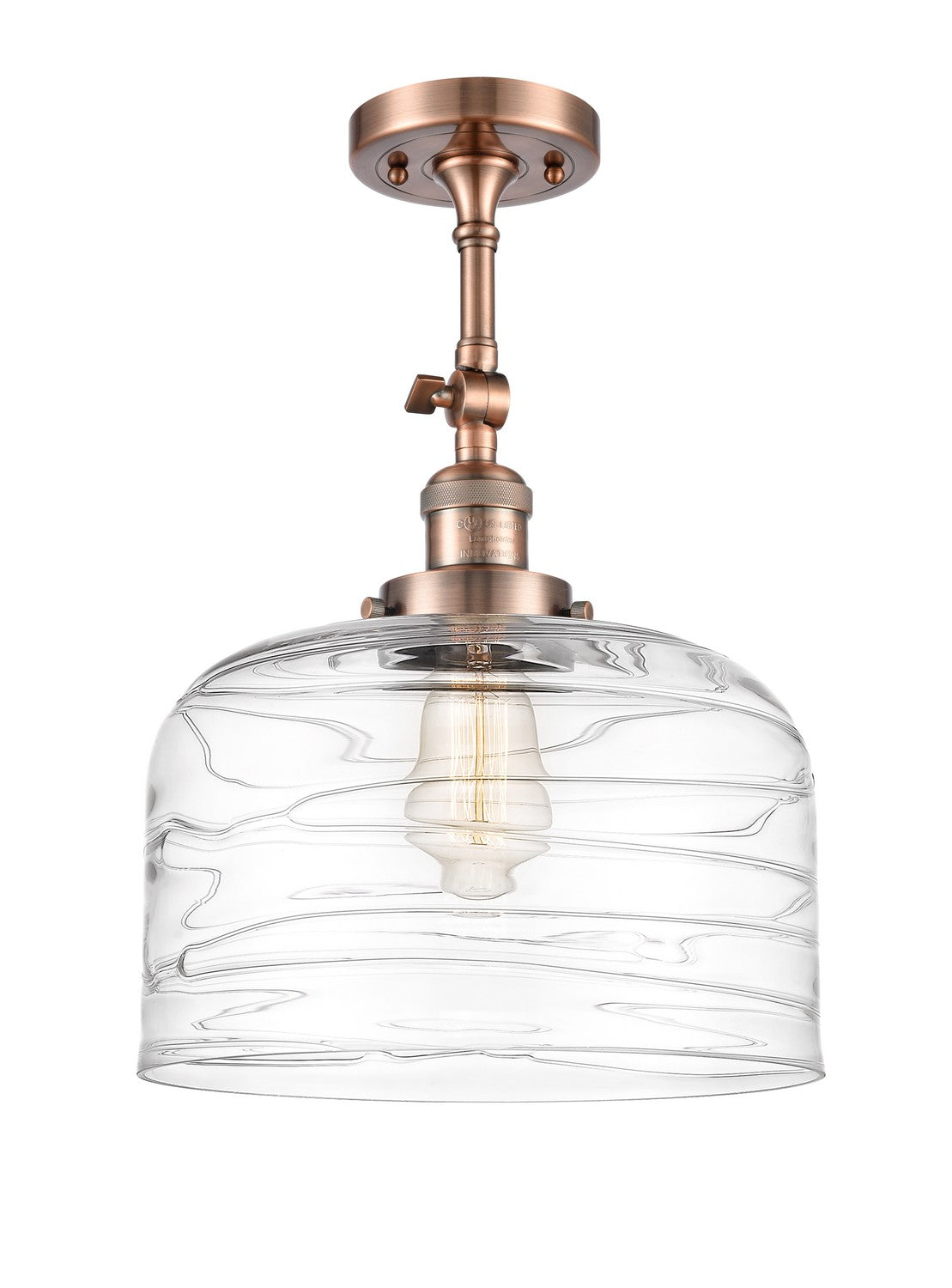 Innovations - 201F-AC-G713-L - One Light Semi-Flush Mount - Franklin Restoration - Antique Copper