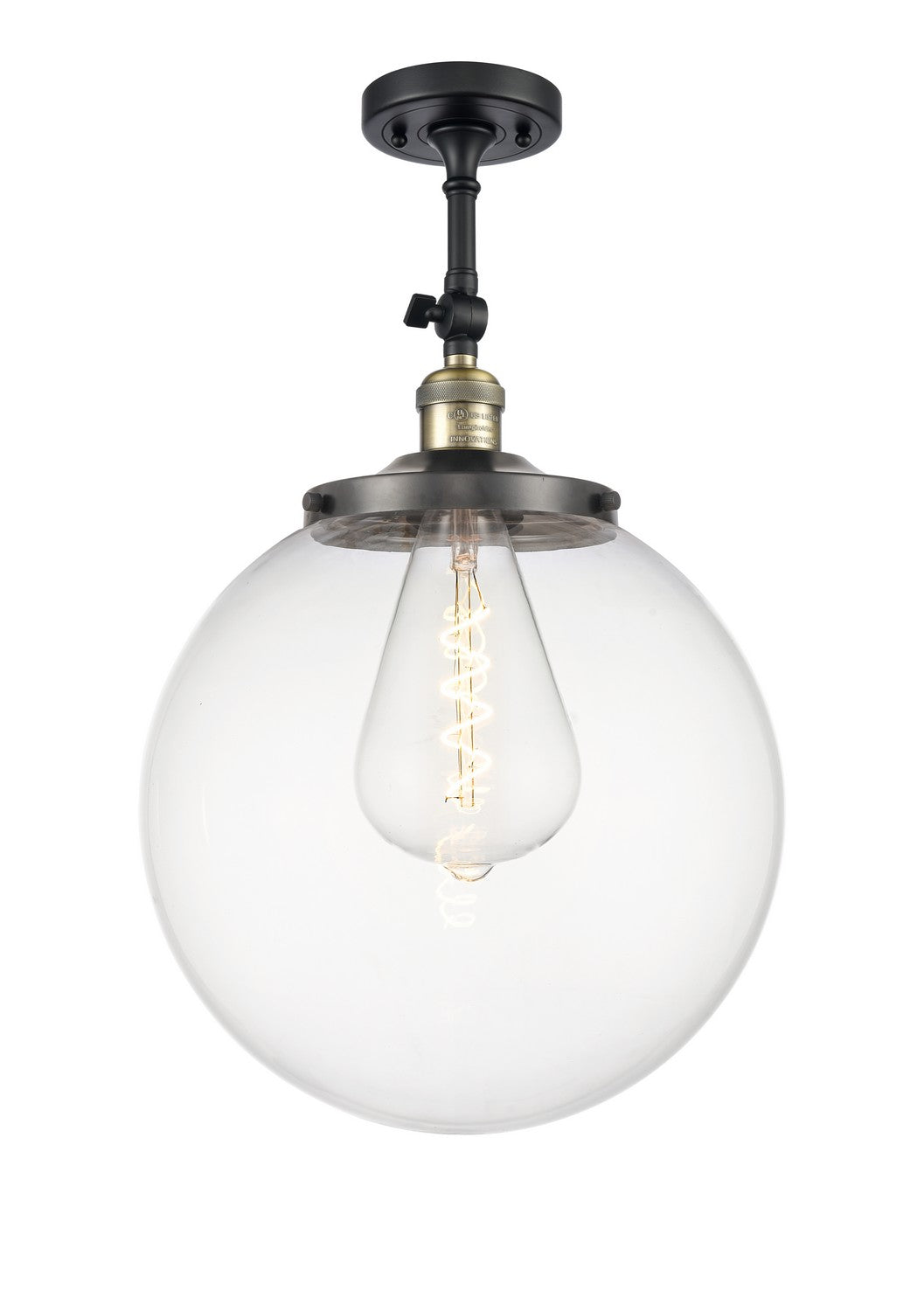 Innovations - 201F-BAB-G202-14 - One Light Semi-Flush Mount - Franklin Restoration - Black Antique Brass