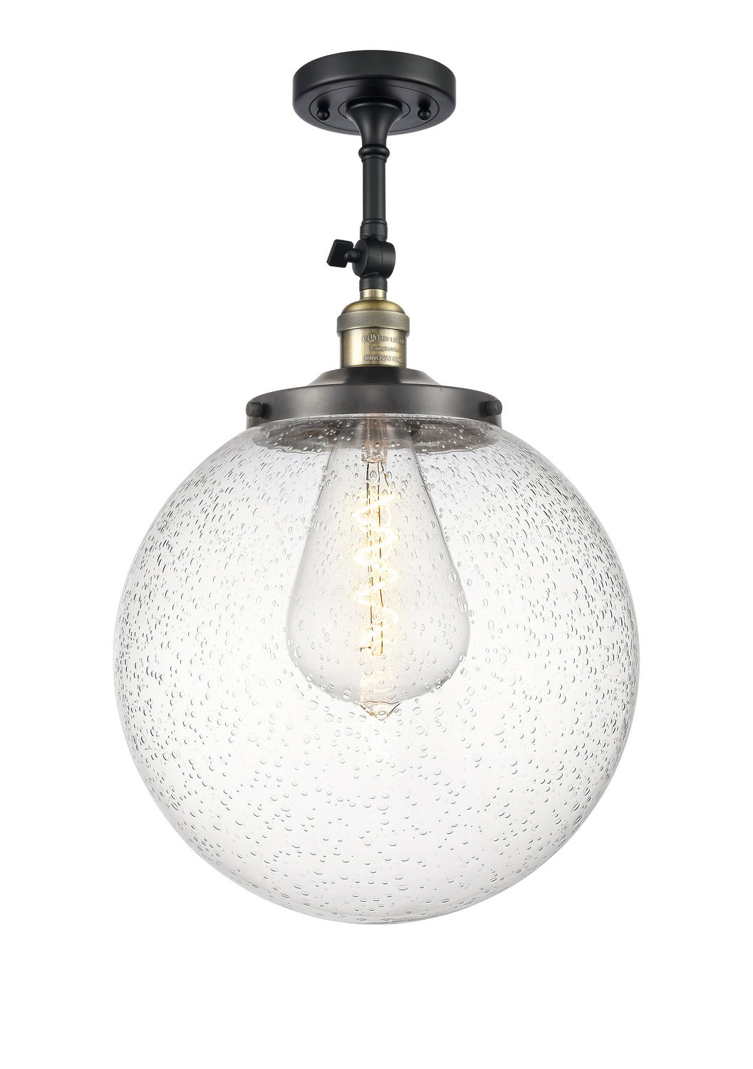 Innovations - 201F-BAB-G204-14 - One Light Semi-Flush Mount - Franklin Restoration - Black Antique Brass