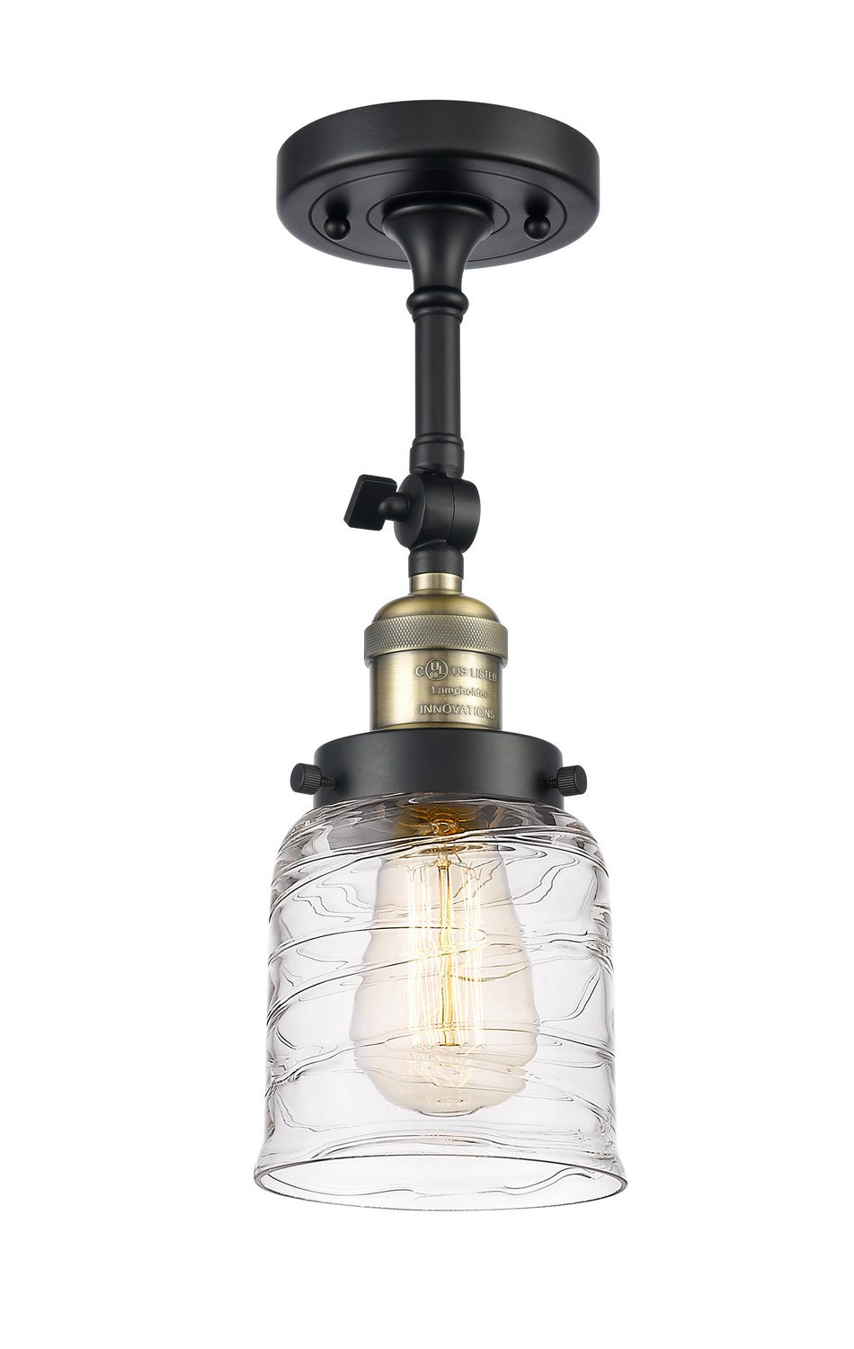 Innovations - 201F-BAB-G513 - One Light Semi-Flush Mount - Franklin Restoration - Black Antique Brass