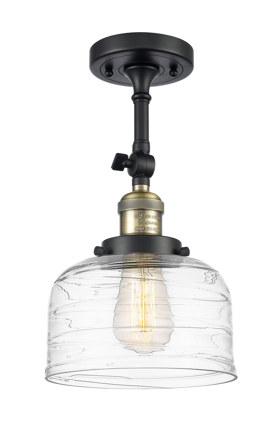 Innovations - 201F-BAB-G713 - One Light Semi-Flush Mount - Franklin Restoration - Black Antique Brass