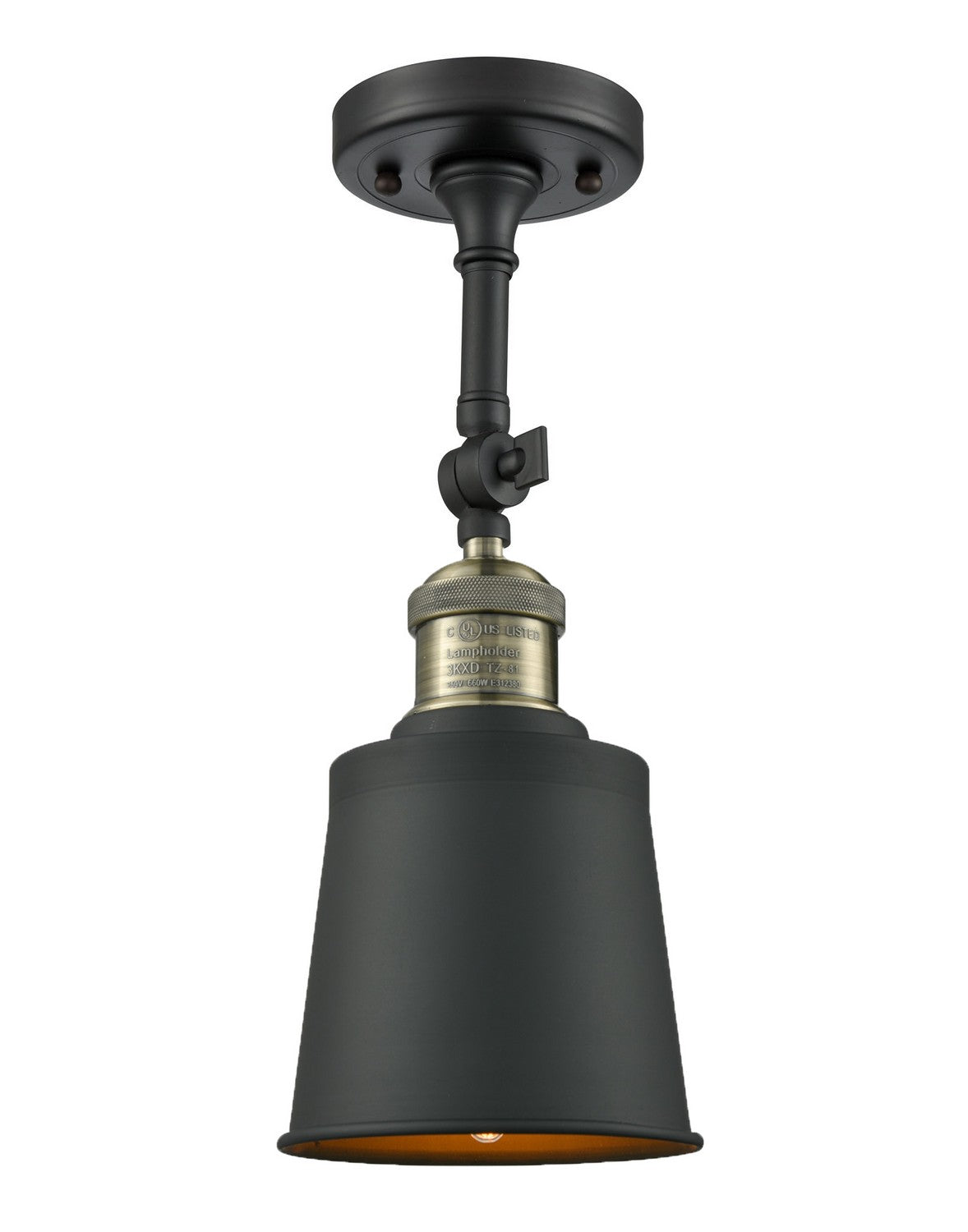 Innovations - 201F-BAB-M9-AB - One Light Semi-Flush Mount - Franklin Restoration - Black Antique Brass
