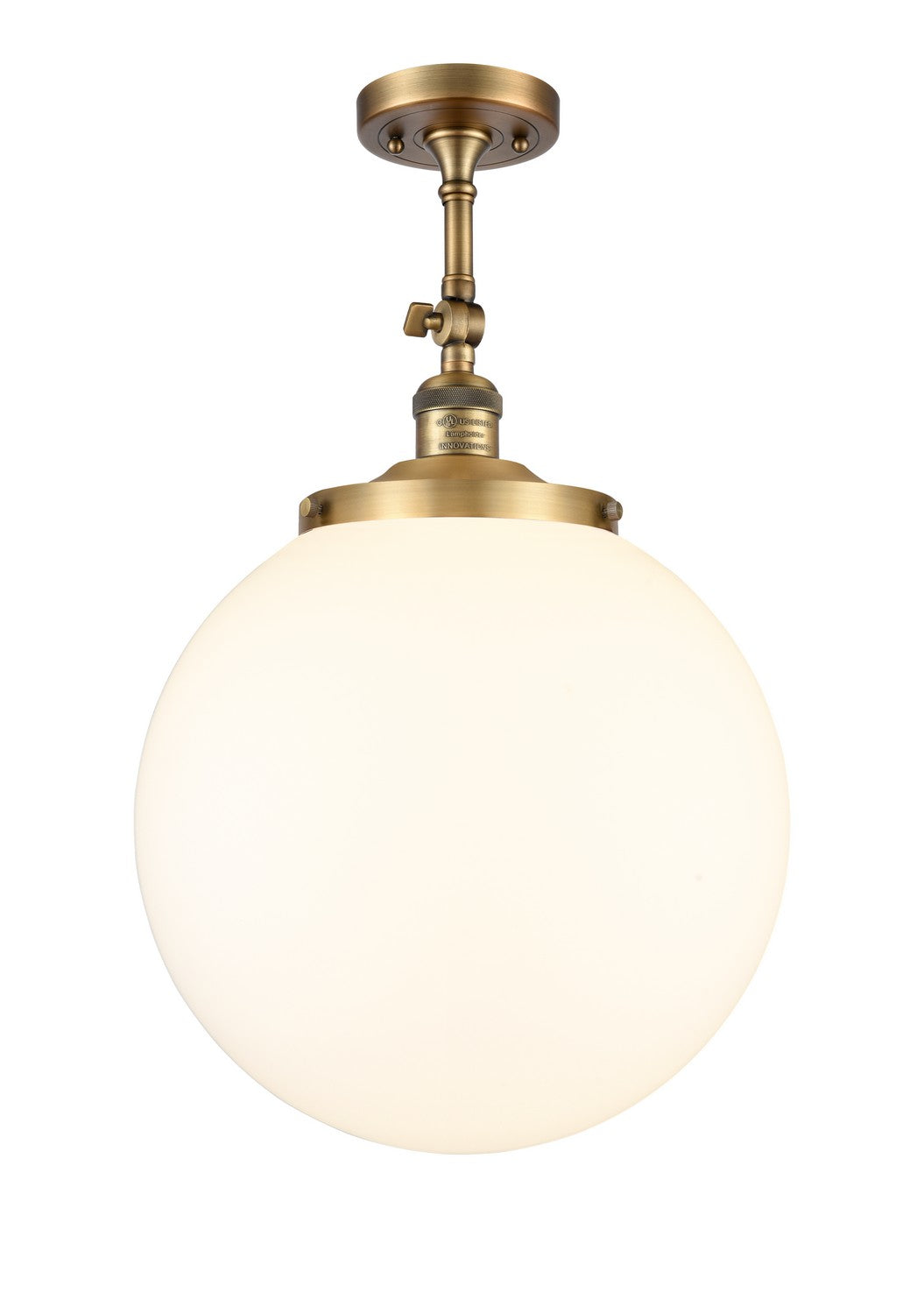 Innovations - 201F-BB-G201-14 - One Light Semi-Flush Mount - Franklin Restoration - Brushed Brass