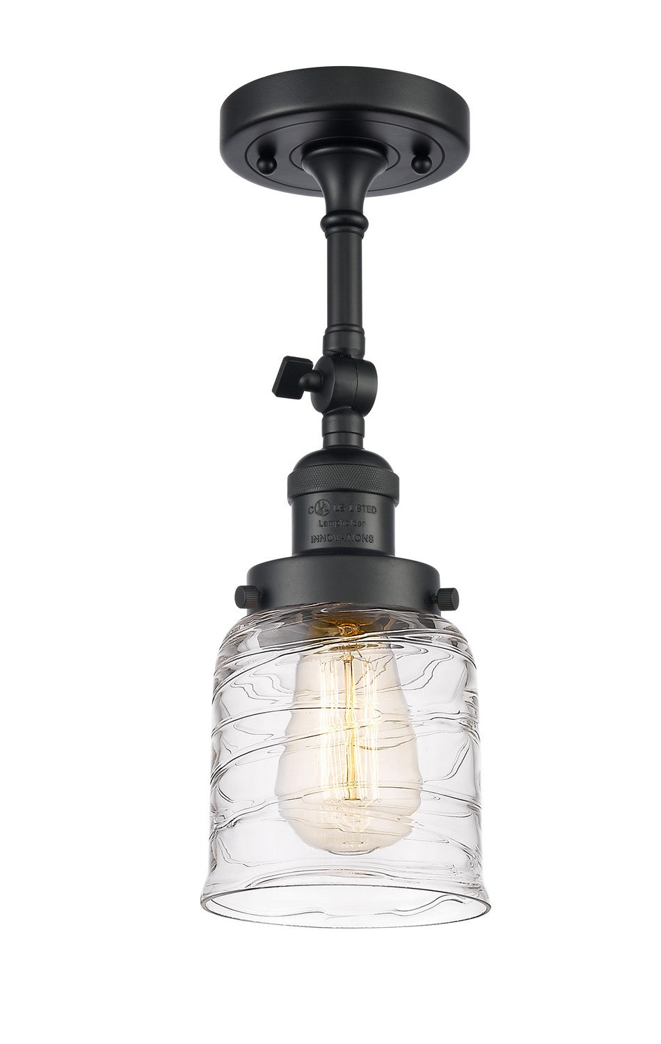 Innovations - 201F-BK-G513 - One Light Semi-Flush Mount - Franklin Restoration - Matte Black
