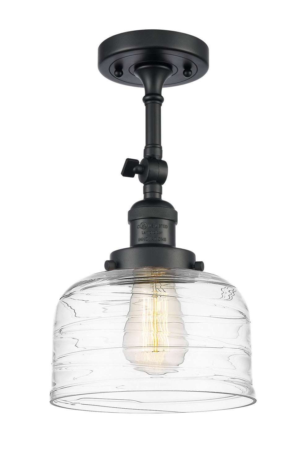 Innovations - 201F-BK-G713 - One Light Semi-Flush Mount - Franklin Restoration - Matte Black