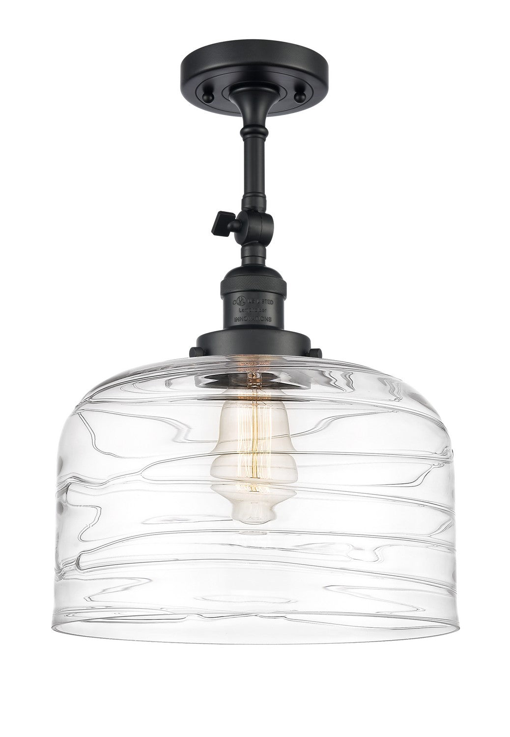 Innovations - 201F-BK-G713-L - One Light Semi-Flush Mount - Franklin Restoration - Matte Black