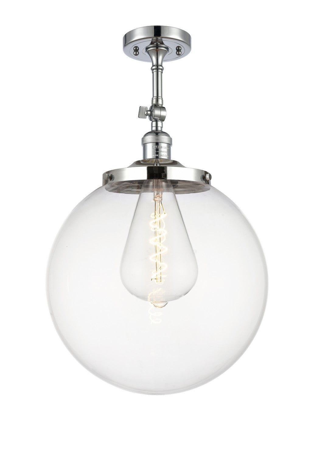 Innovations - 201F-PC-G202-14 - One Light Semi-Flush Mount - Franklin Restoration - Polished Chrome