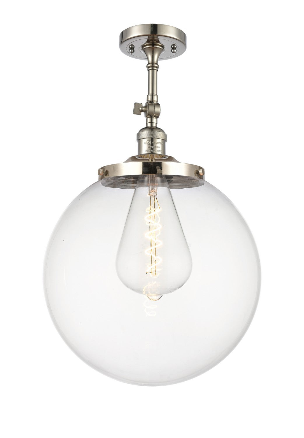Innovations - 201F-PN-G202-14 - One Light Semi-Flush Mount - Franklin Restoration - Polished Nickel