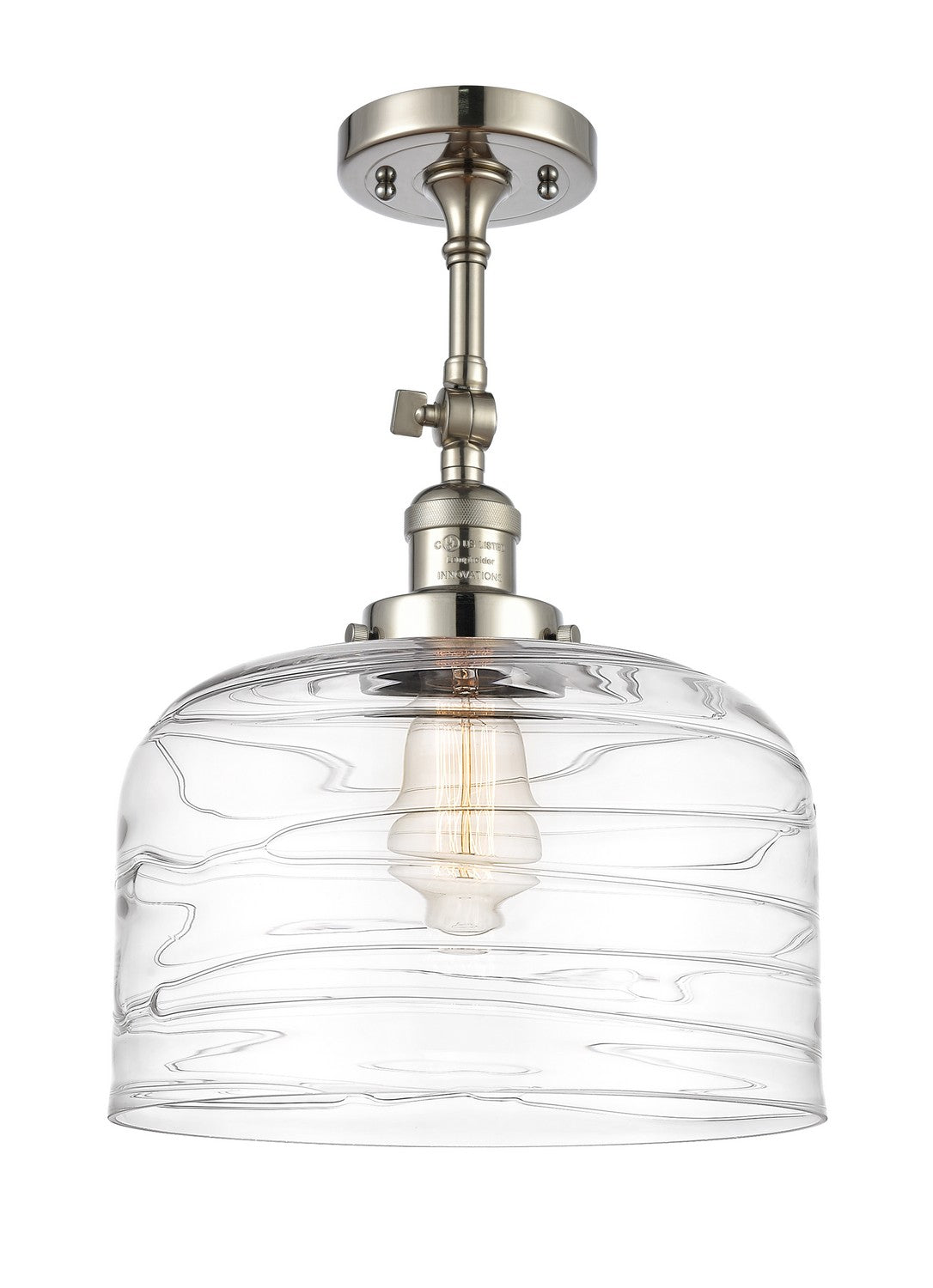 Innovations - 201F-PN-G713-L - One Light Semi-Flush Mount - Franklin Restoration - Polished Nickel
