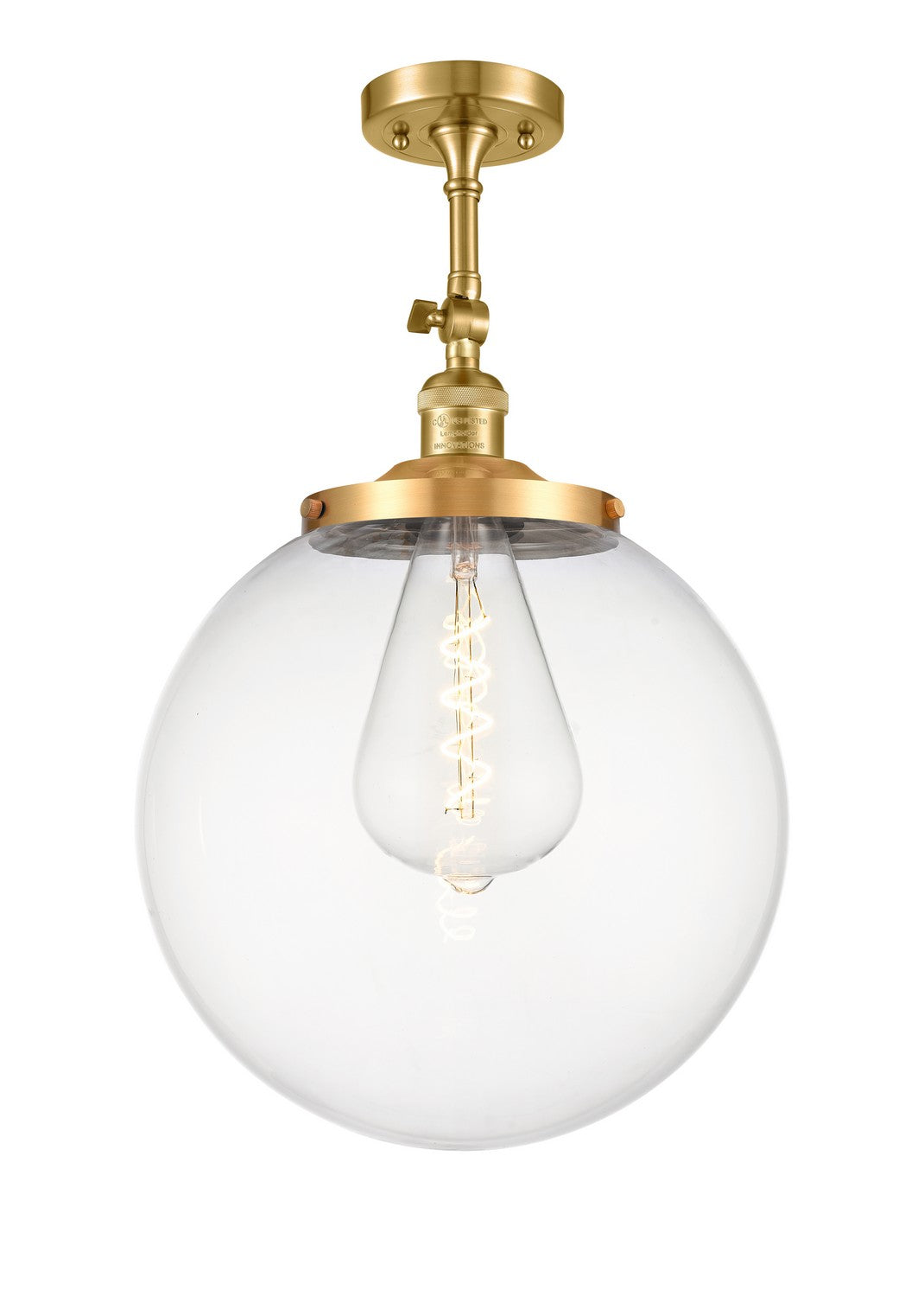 Innovations - 201F-SG-G202-14 - One Light Semi-Flush Mount - Franklin Restoration - Satin Gold