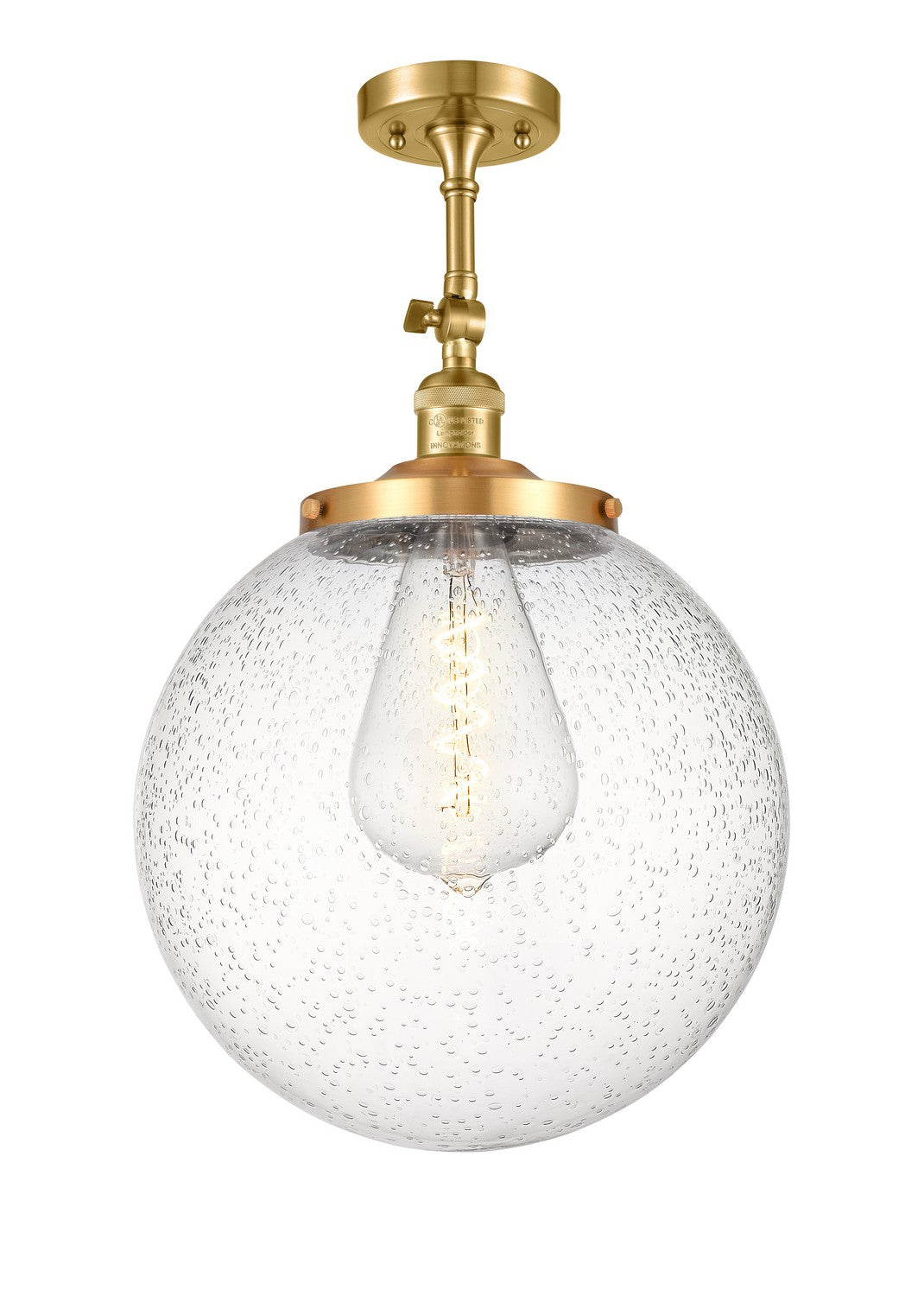 Innovations - 201F-SG-G204-14 - One Light Semi-Flush Mount - Franklin Restoration - Satin Gold