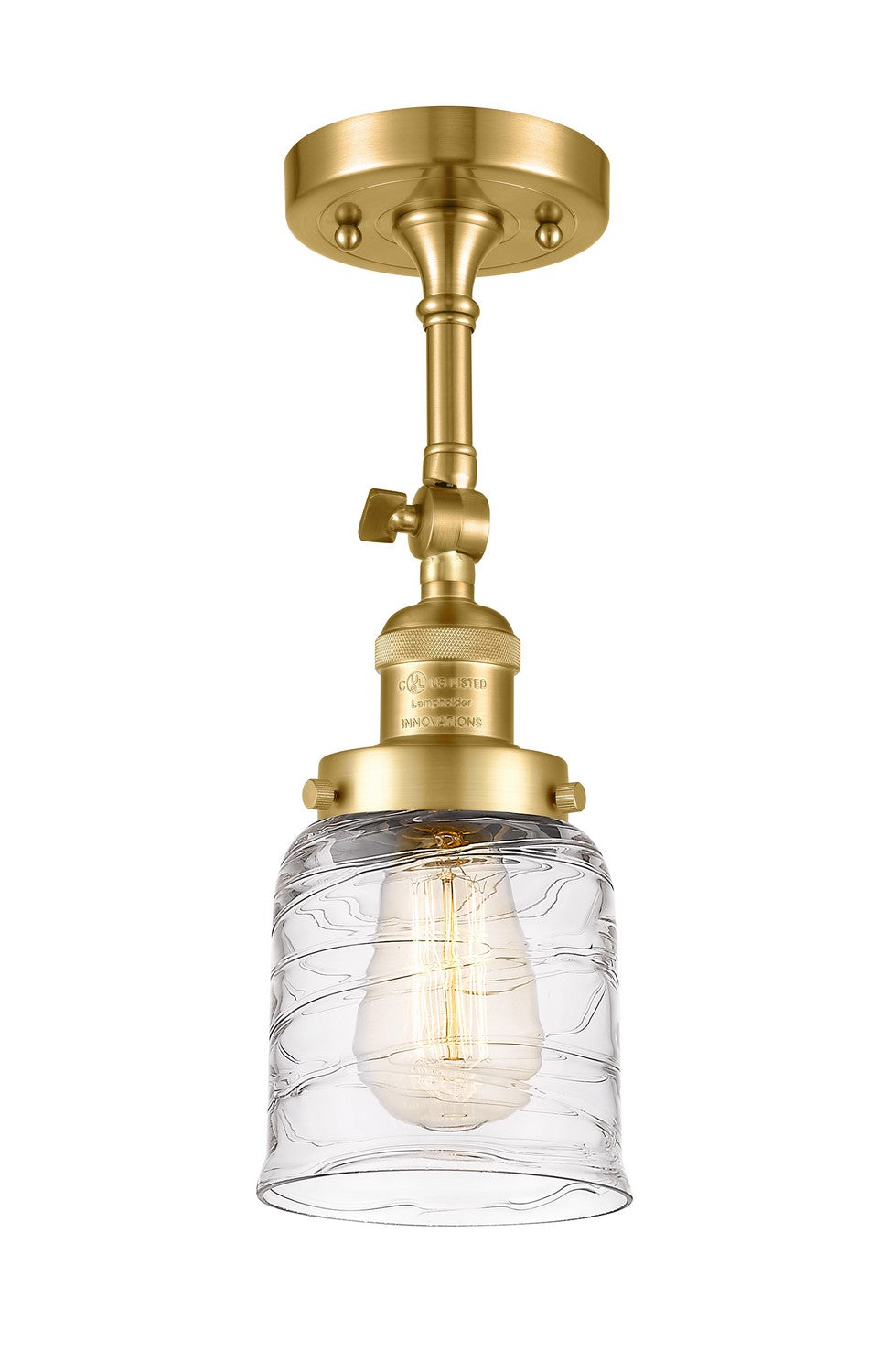 Innovations - 201F-SG-G513 - One Light Semi-Flush Mount - Franklin Restoration - Satin Gold