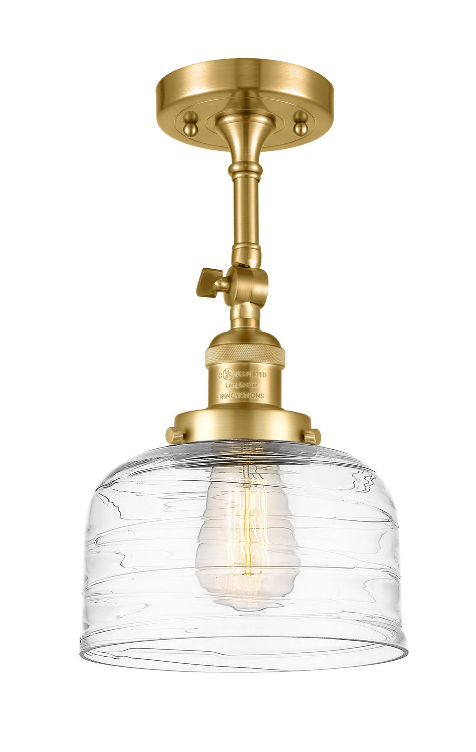 Innovations - 201F-SG-G713 - One Light Semi-Flush Mount - Franklin Restoration - Satin Gold