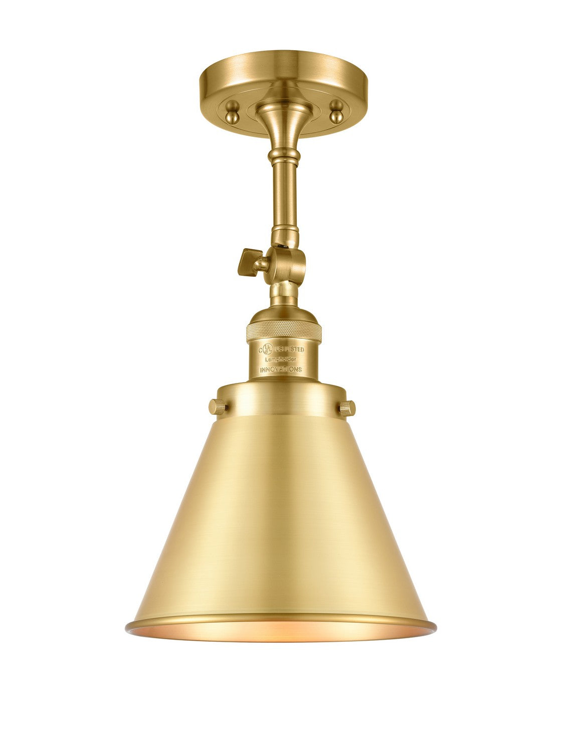 Innovations - 201F-SG-M13-SG - One Light Semi-Flush Mount - Franklin Restoration - Satin Gold