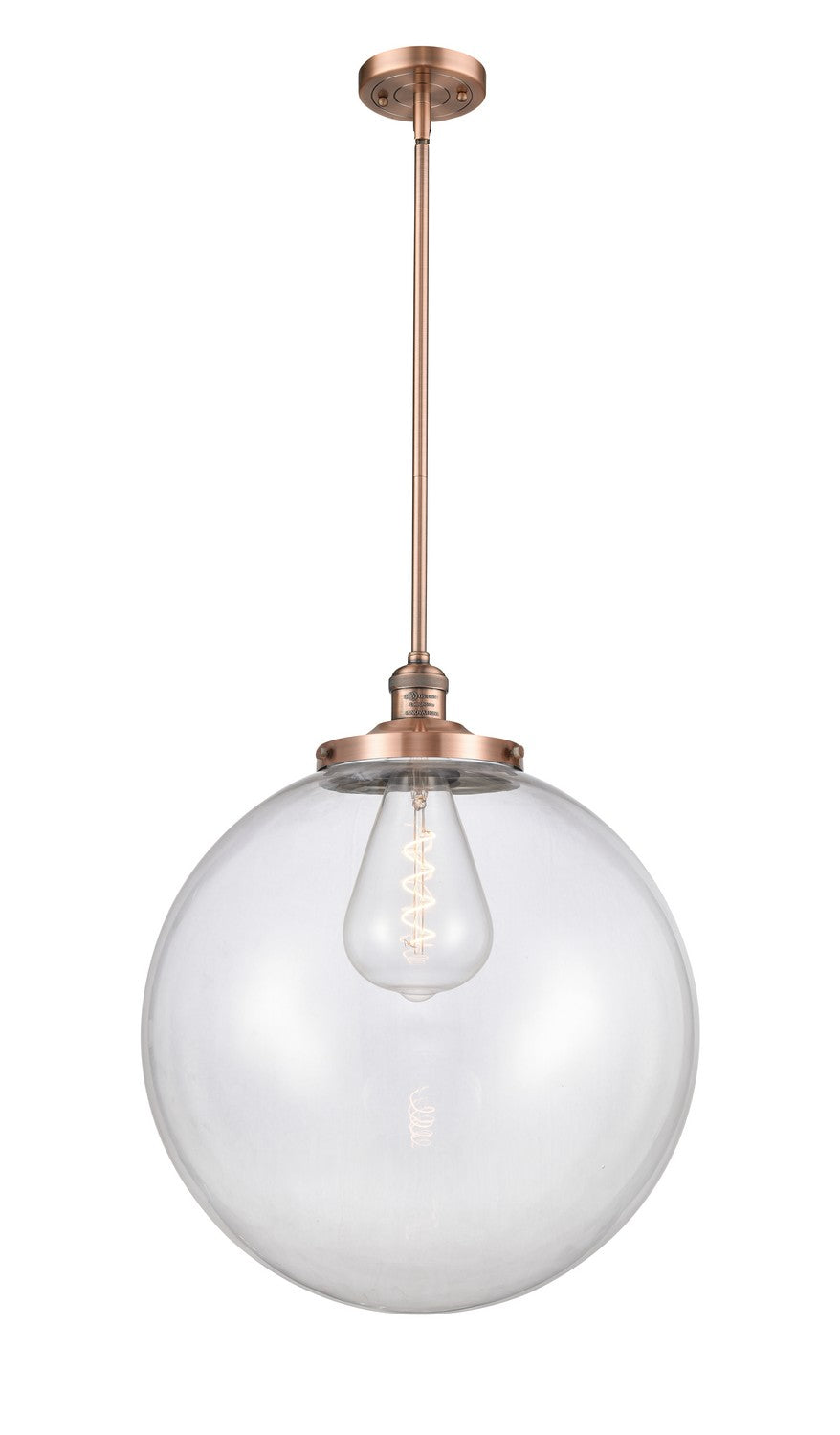 Innovations - 201S-AC-G202-18 - One Light Pendant - Franklin Restoration - Antique Copper