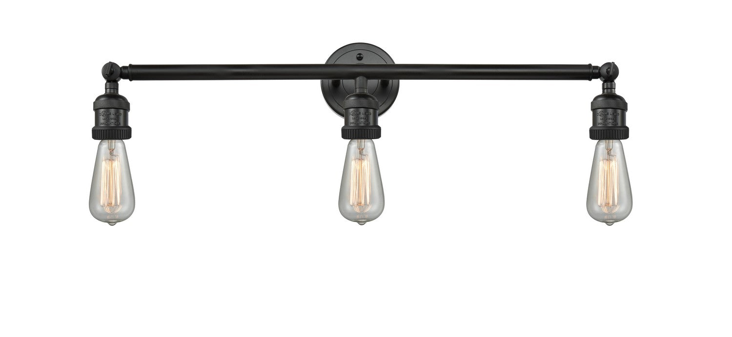 Innovations - 205-BK - Three Light Bath Vanity - Franklin Restoration - Matte Black