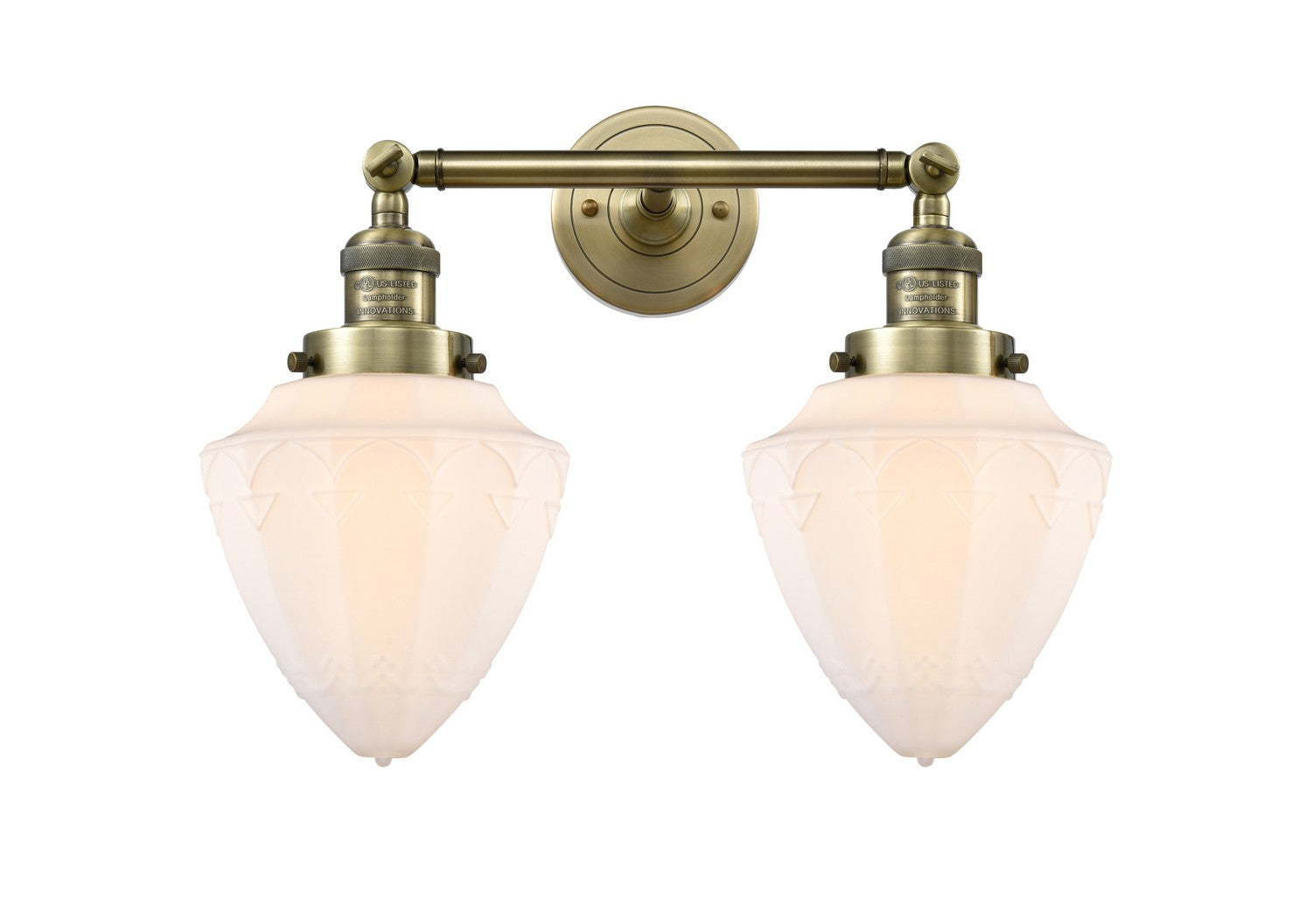 Innovations - 208-AB-G661-7 - Two Light Bath Vanity - Franklin Restoration - Antique Brass
