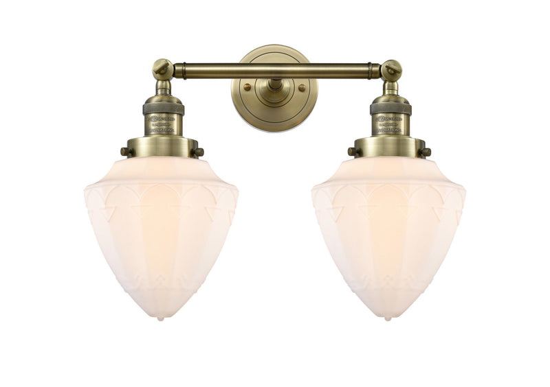 Innovations - 208-AB-G661-7 - Two Light Bath Vanity - Franklin Restoration - Antique Brass