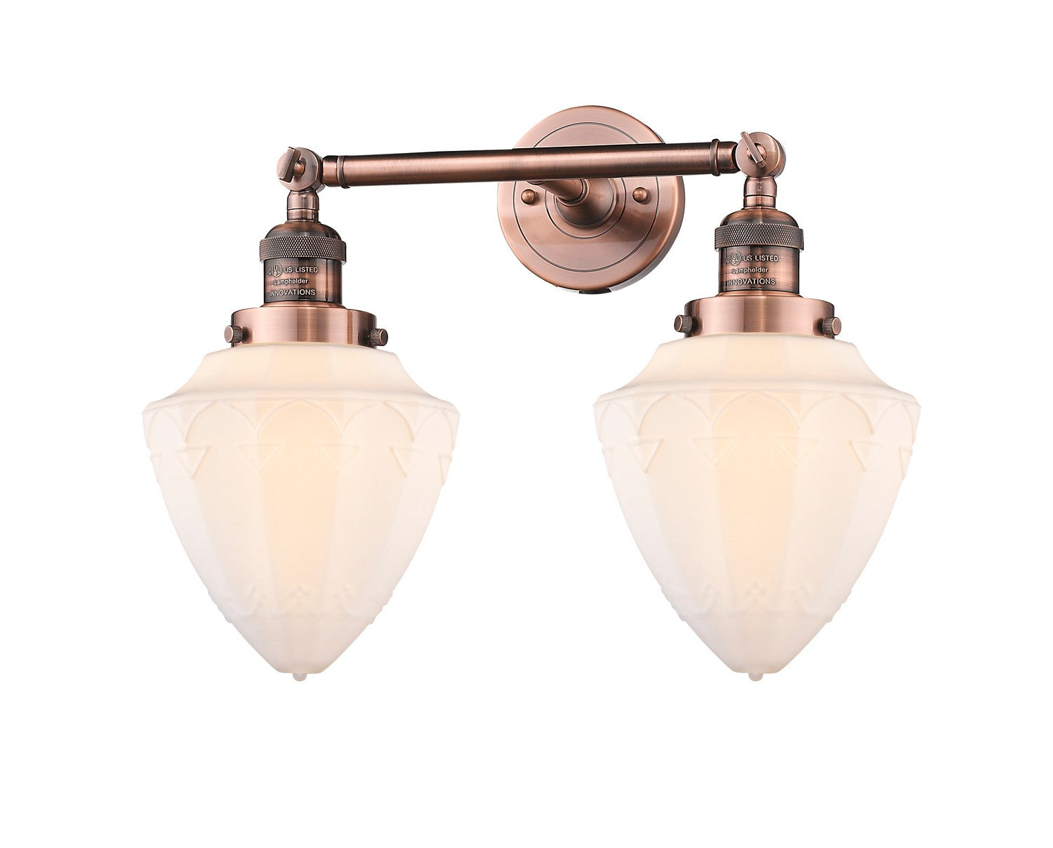 Innovations - 208-AC-G661-7 - Two Light Bath Vanity - Franklin Restoration - Antique Copper
