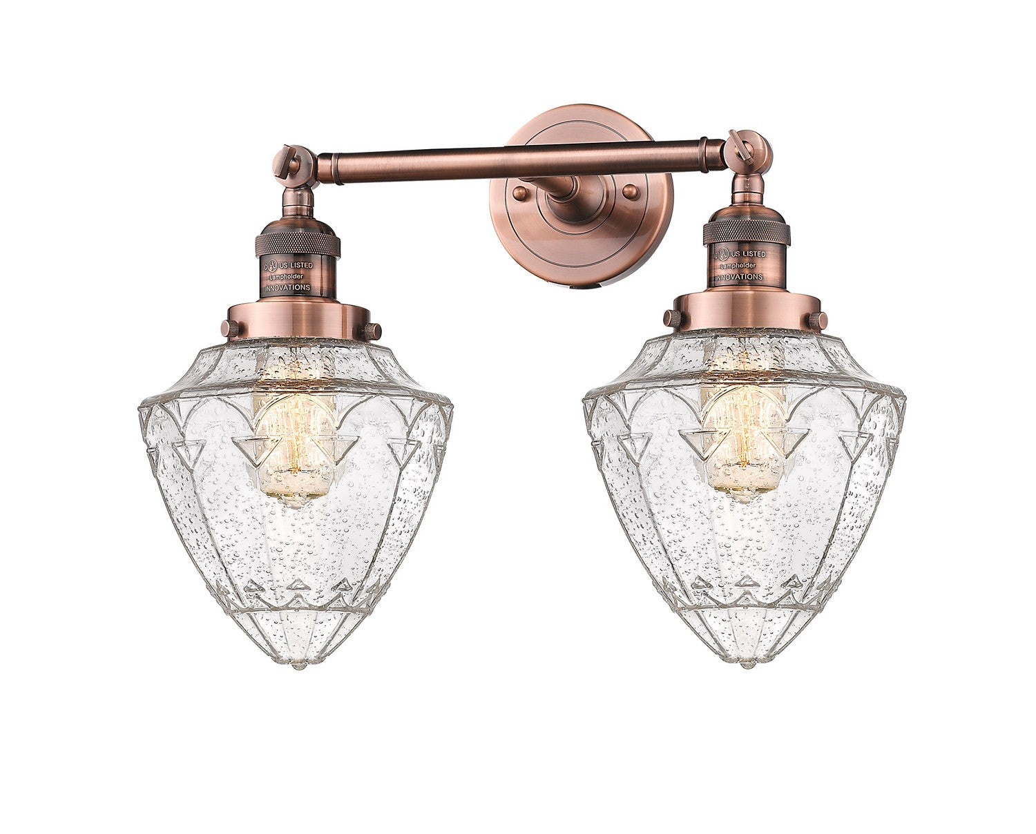 Innovations - 208-AC-G664-7 - Two Light Bath Vanity - Franklin Restoration - Antique Copper