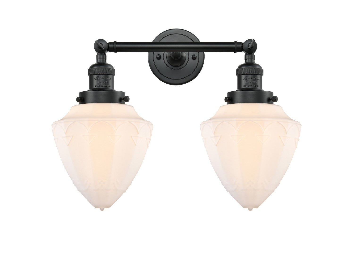Innovations - 208-BK-G661-7 - Two Light Bath Vanity - Franklin Restoration - Matte Black