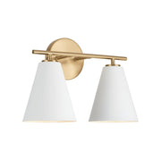 Capital Lighting - AA1038RE - Two Light Vanity - Charlie - Matte Brass and White