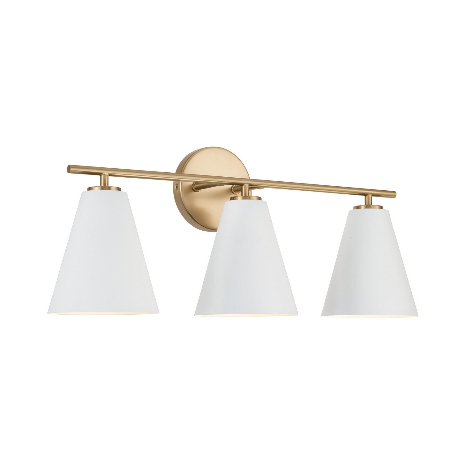 Capital Lighting - AA1039RE - Three Light Vanity - Charlie - Matte Brass and White