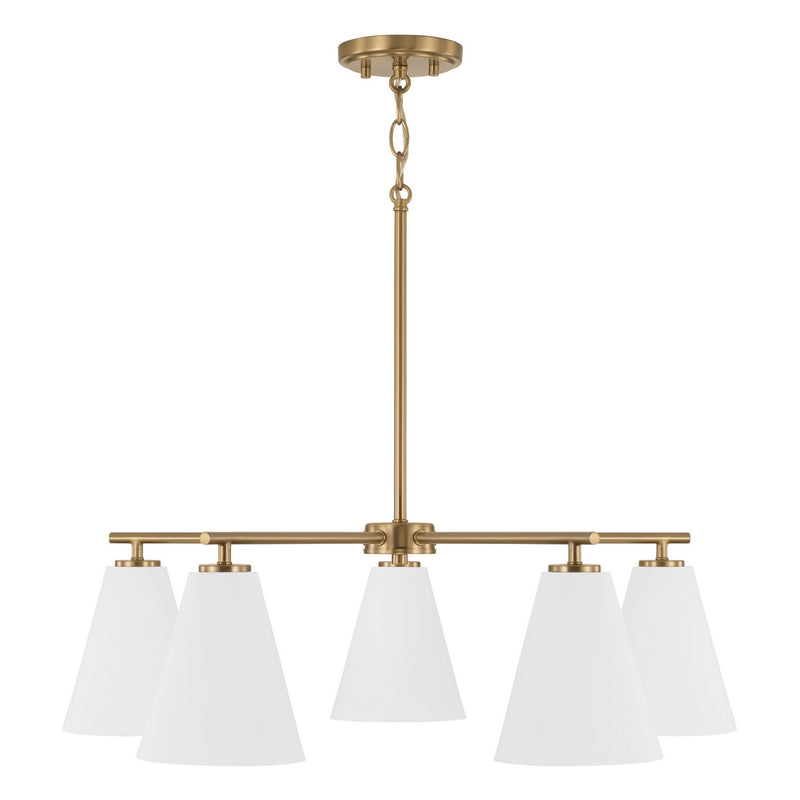 Capital Lighting - AA1040RE - Five Light Chandelier - Charlie - Matte Brass and White
