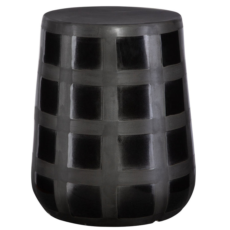 Uttermost - 22987 - Stool - Patchwork Garden - Matte Black