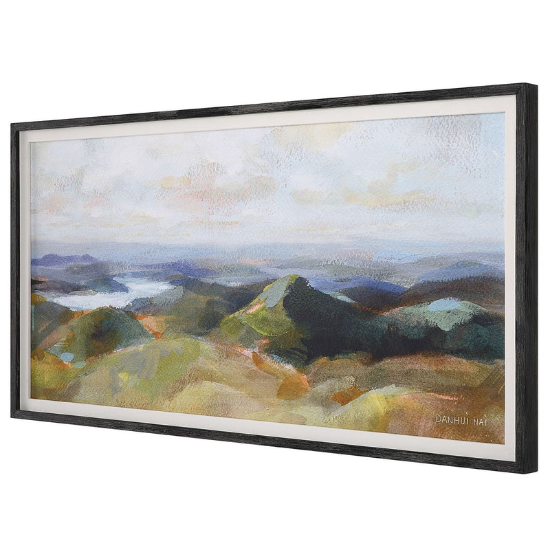 Uttermost - 32290 - Landscape Print - Above - White Linen Mat And Black Wood