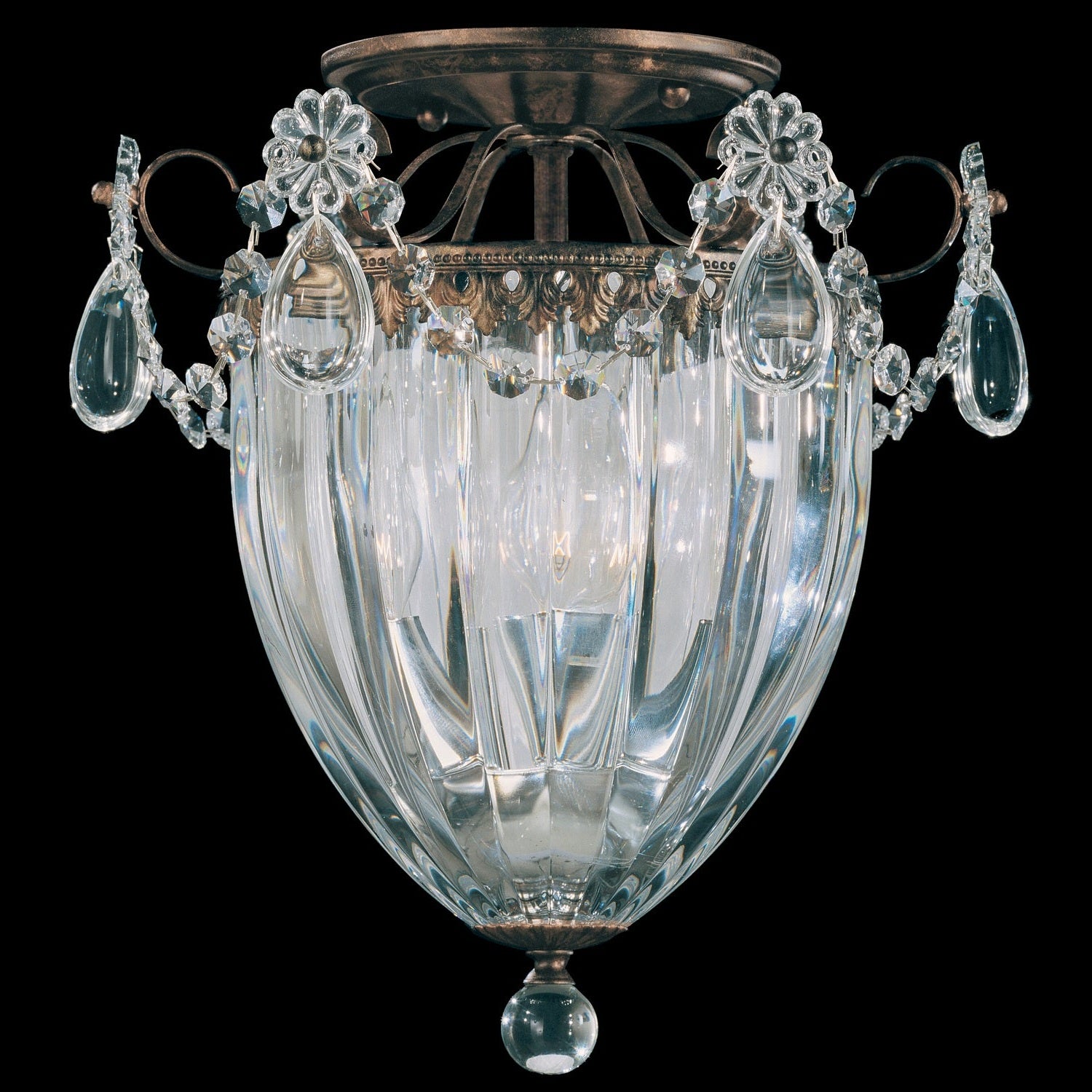 Schonbek - 1242-22 - Three Light Semi-Flush Mount - Bagatelle - Heirloom Gold