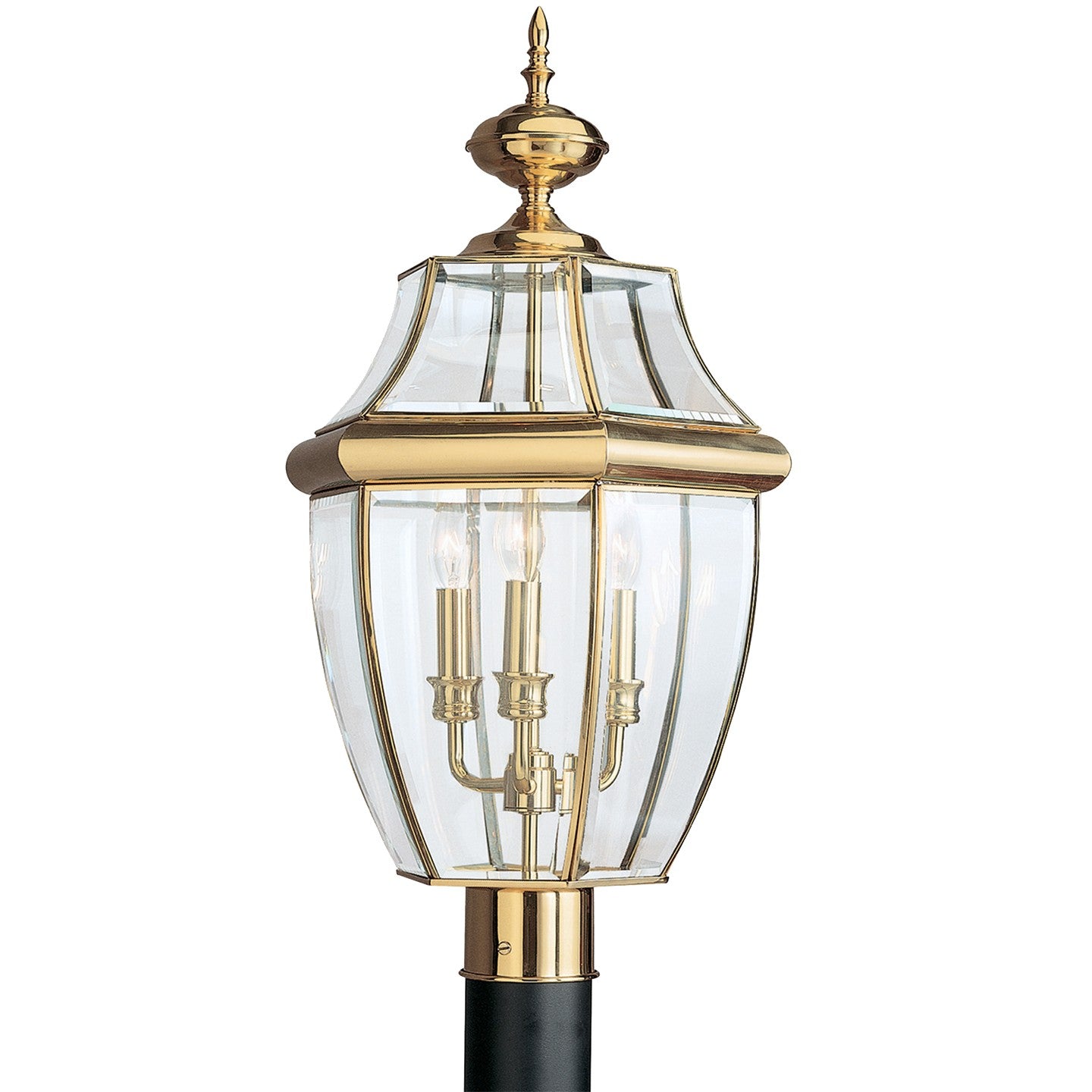 Generation Lighting - 8239-02 - Three Light Outdoor Post Lantern - Lancaster - Polished Brass