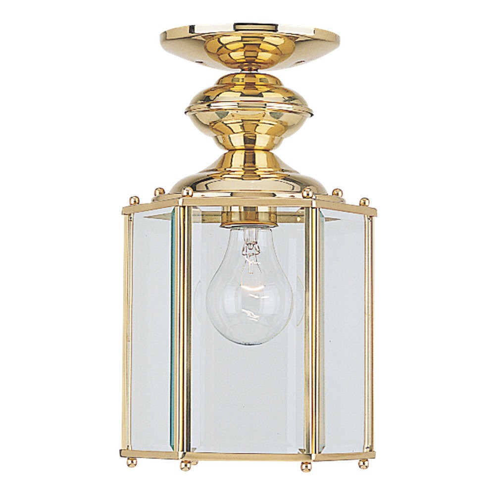 Generation Lighting - 6008-02 - One Light Outdoor Semi-Flush Convertible Pendant - Classico - Polished Brass