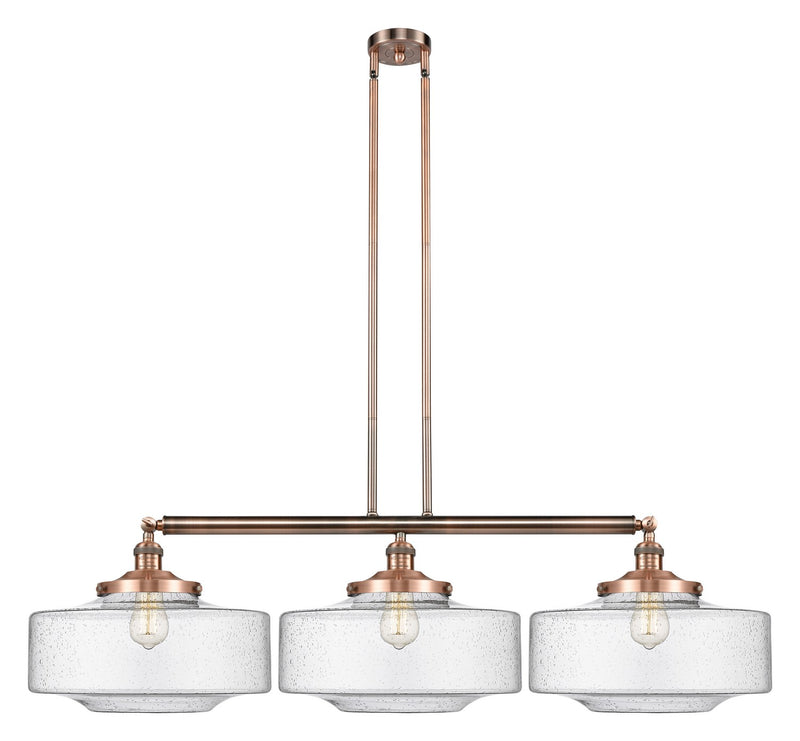 Innovations - 213-AC-G694-16 - Three Light Island Pendant - Franklin Restoration - Antique Copper