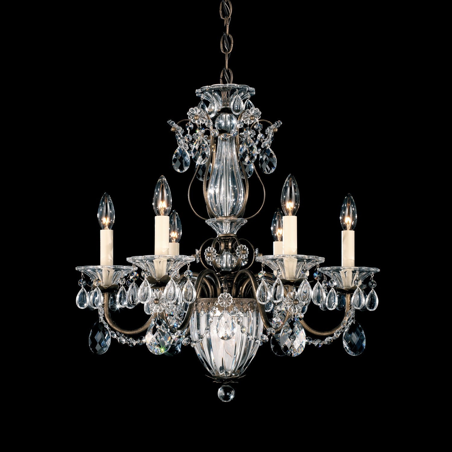Schonbek - 1246-48R - Seven Light Chandelier - Bagatelle - Antique Silver