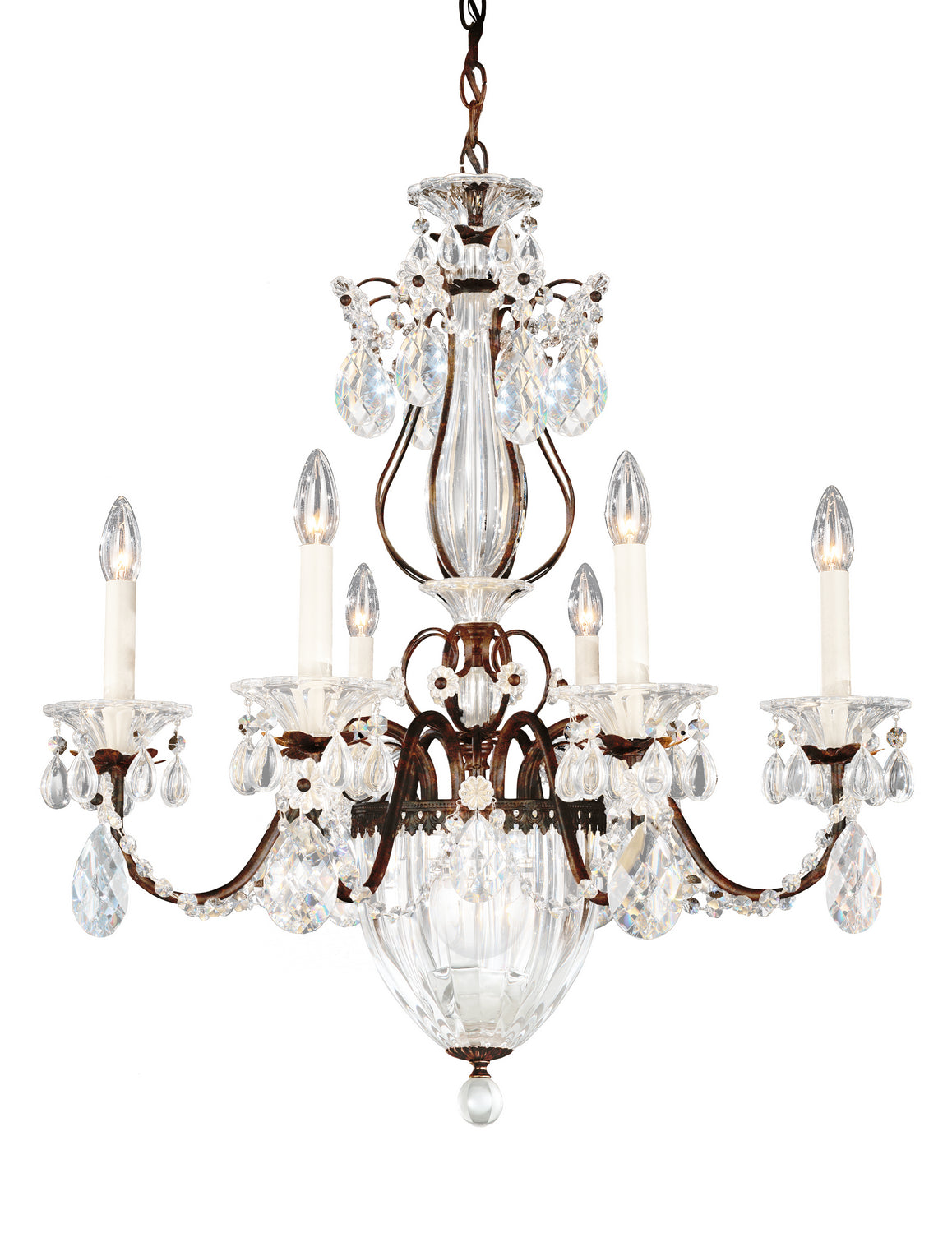 Schonbek - 1246-76 - Seven Light Chandelier - Bagatelle - Heirloom Bronze