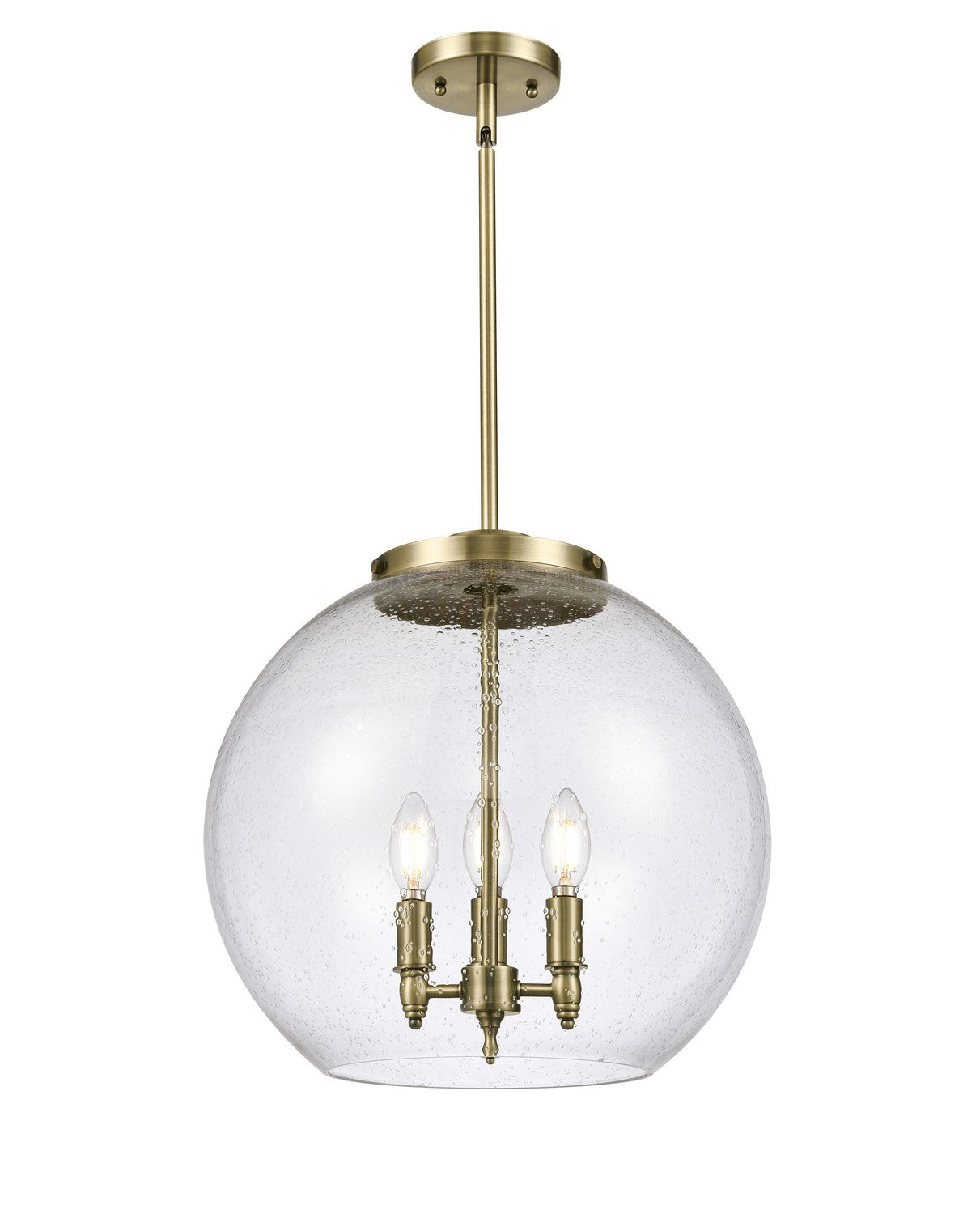 Innovations - 221-3S-AB-G124-16 - Three Light Pendant - Essex - Antique Brass