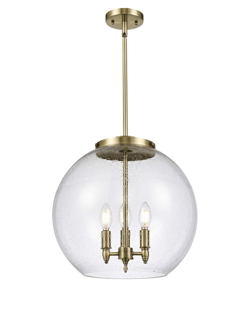 Innovations - 221-3S-AB-G124-16 - Three Light Pendant - Essex - Antique Brass