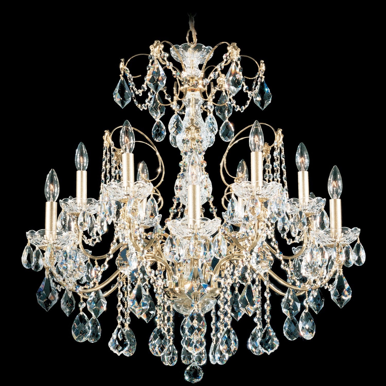 Schonbek - 1712-26 - 12 Light Chandelier - Century - French Gold