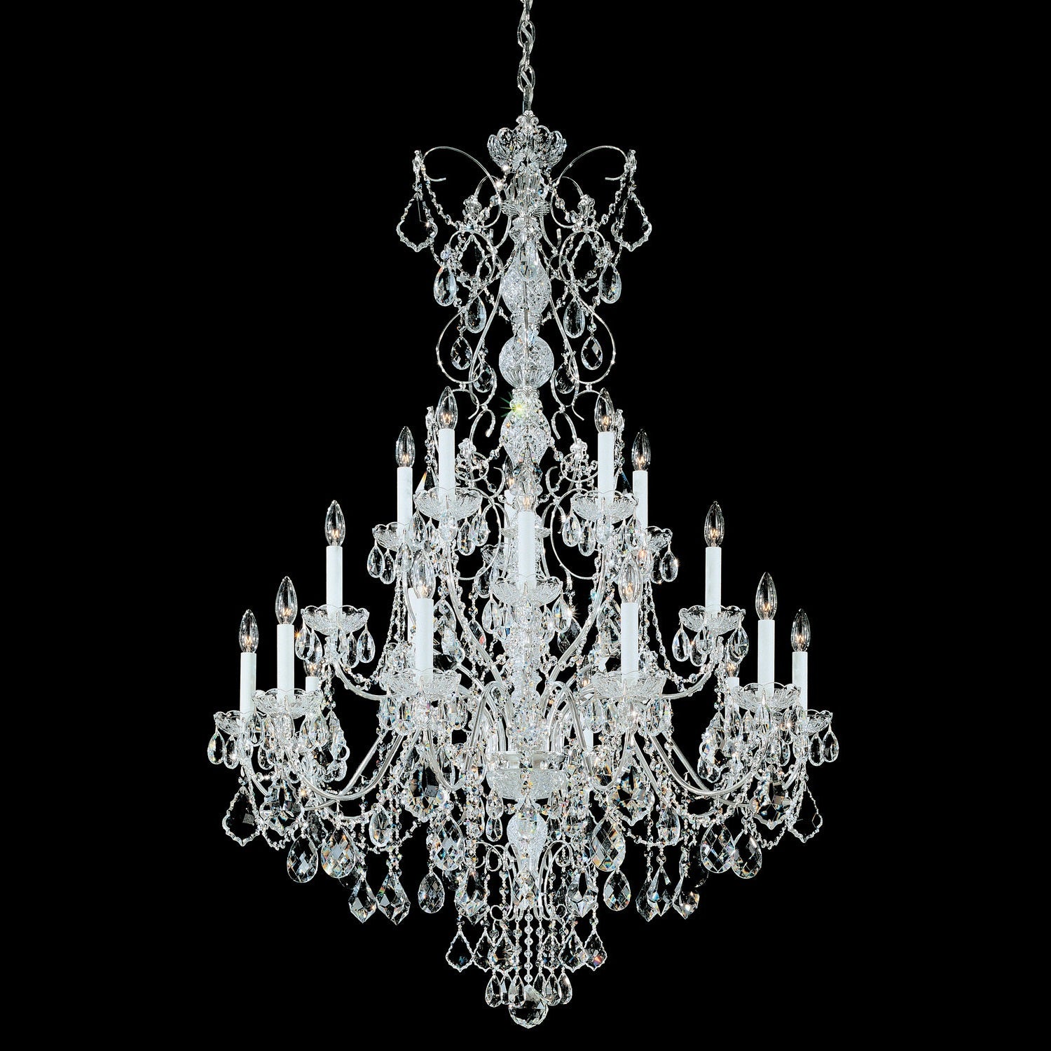 Schonbek - 1716-48 - 20 Light Chandelier - Century - Antique Silver
